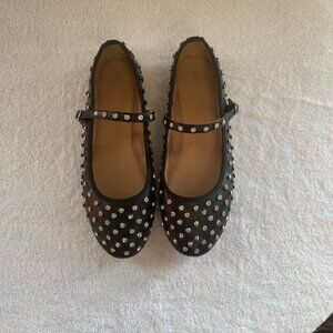 Cushionaire Flashy Women’s Bling Studded Mary Jane Flats 8.5